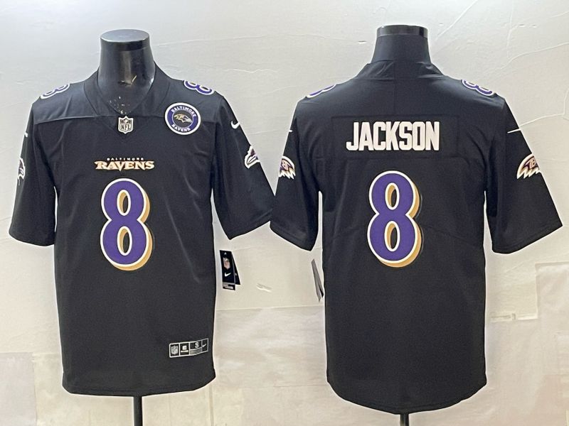 Men Baltimore Ravens 8 Jackson black Nike 2025 Limited Nike NFL Jersey 07